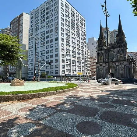 Apartamento Frente A Praia Do Embare Santos Exterior photo